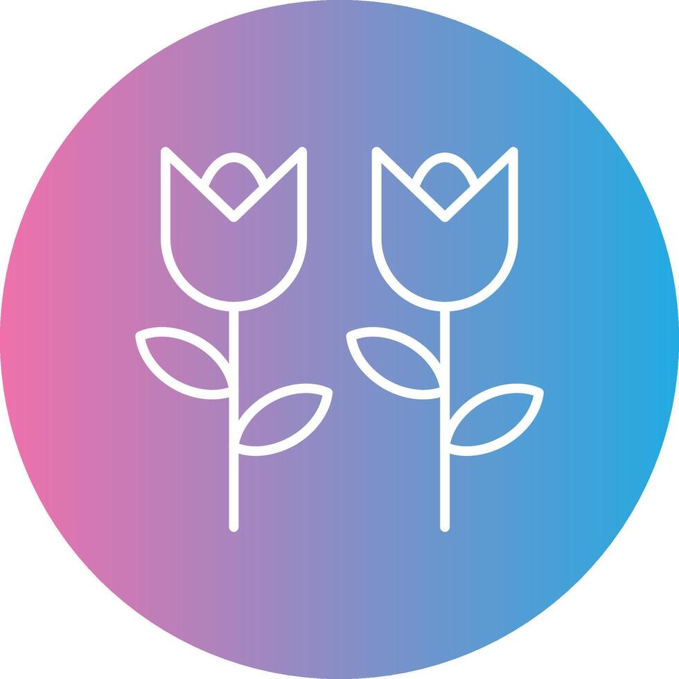 Blumen Linie Gradient Kreis Symbol vektor