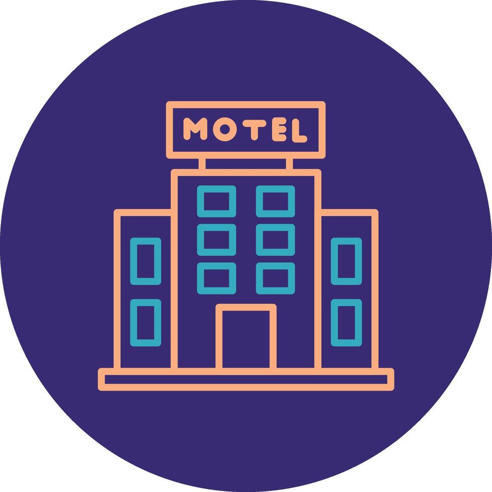 Motel Linie zwei Farbe Kreis Symbol vektor