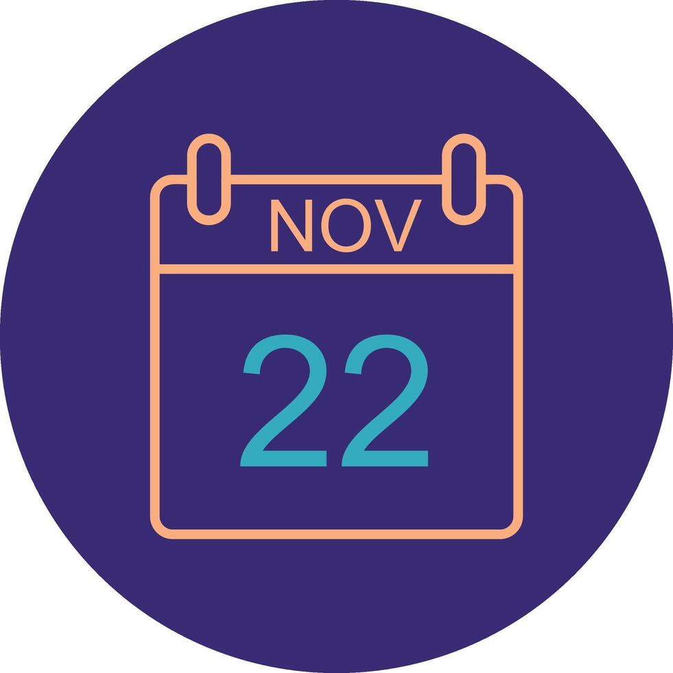 November Linie zwei Farbe Kreis Symbol vektor