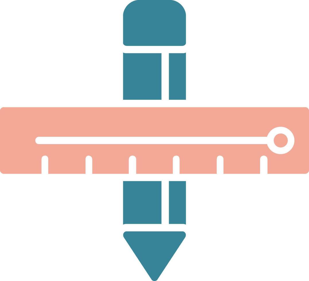 Bleistift-Glyphe zweifarbiges Symbol vektor