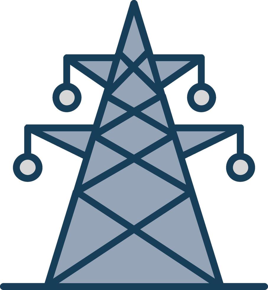 elektrisch Turm Linie gefüllt grau Symbol vektor