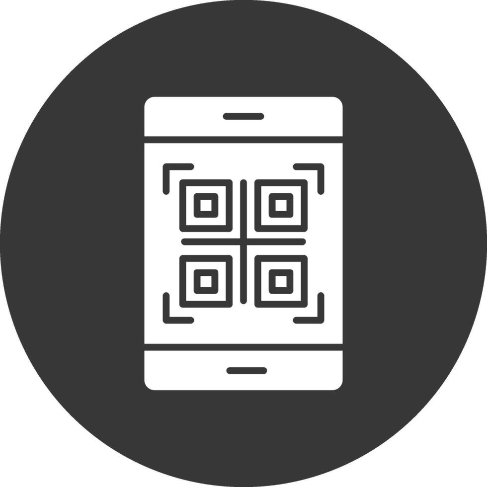 qr koda glyf omvänd ikon vektor