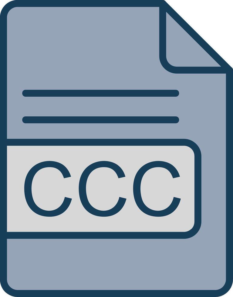 ccc Datei Format Linie gefüllt grau Symbol vektor