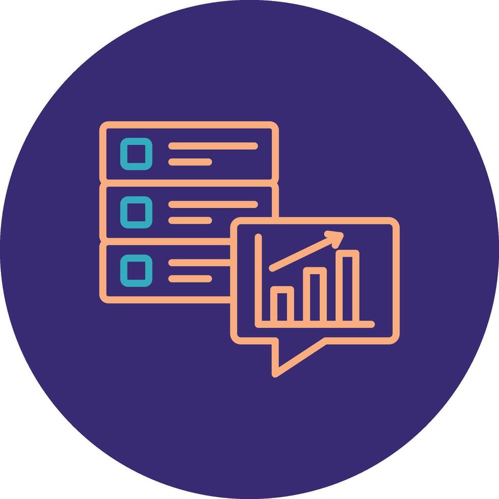 Daten Analytik Linie zwei Farbe Kreis Symbol vektor