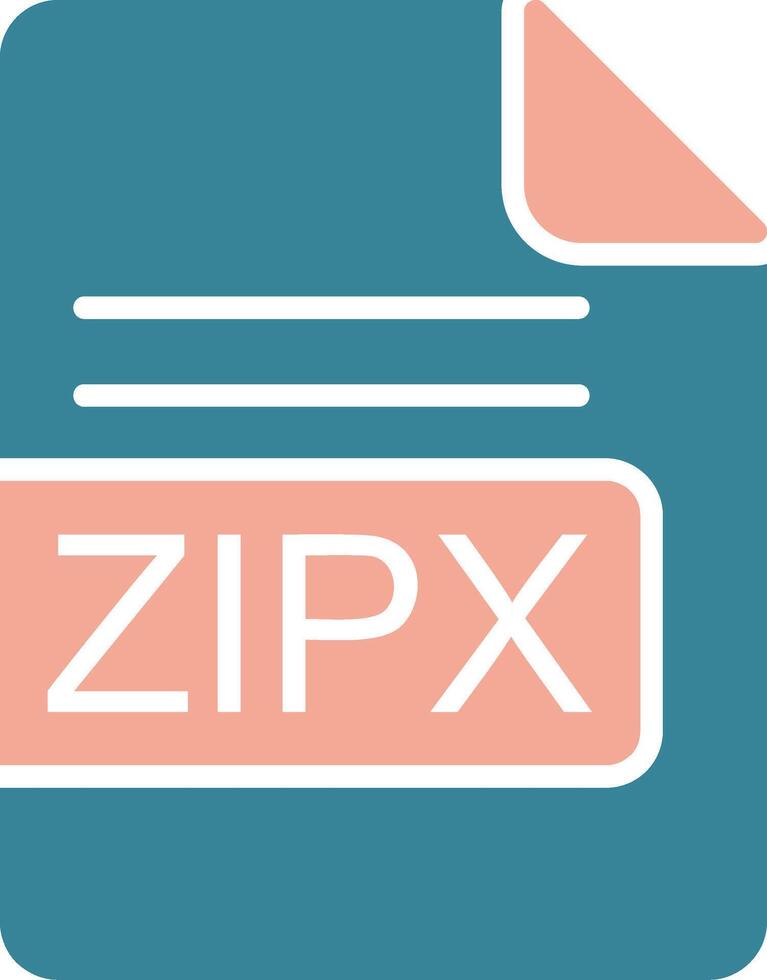zipx Datei Format Glyphe zwei Farbe Symbol vektor