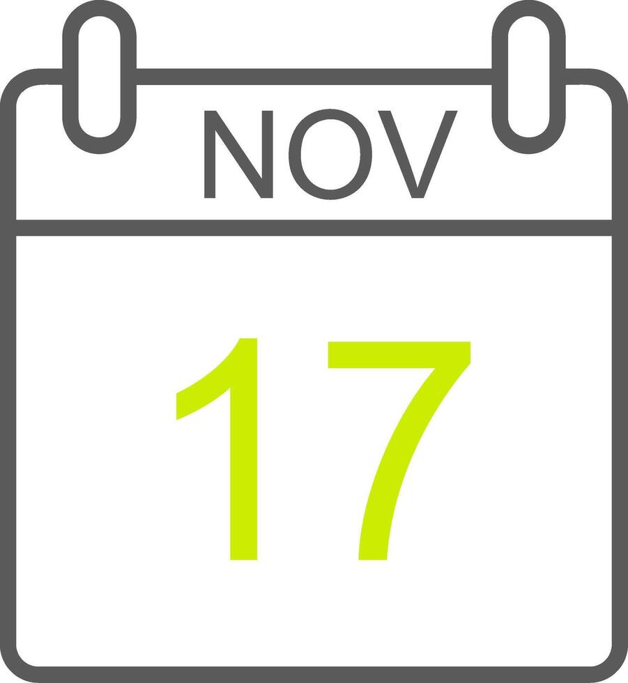 November Linie zwei Farbe Symbol vektor