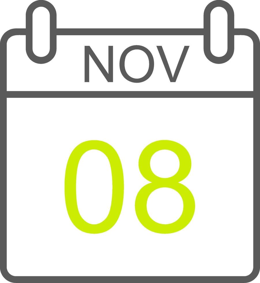 November Linie zwei Farbe Symbol vektor
