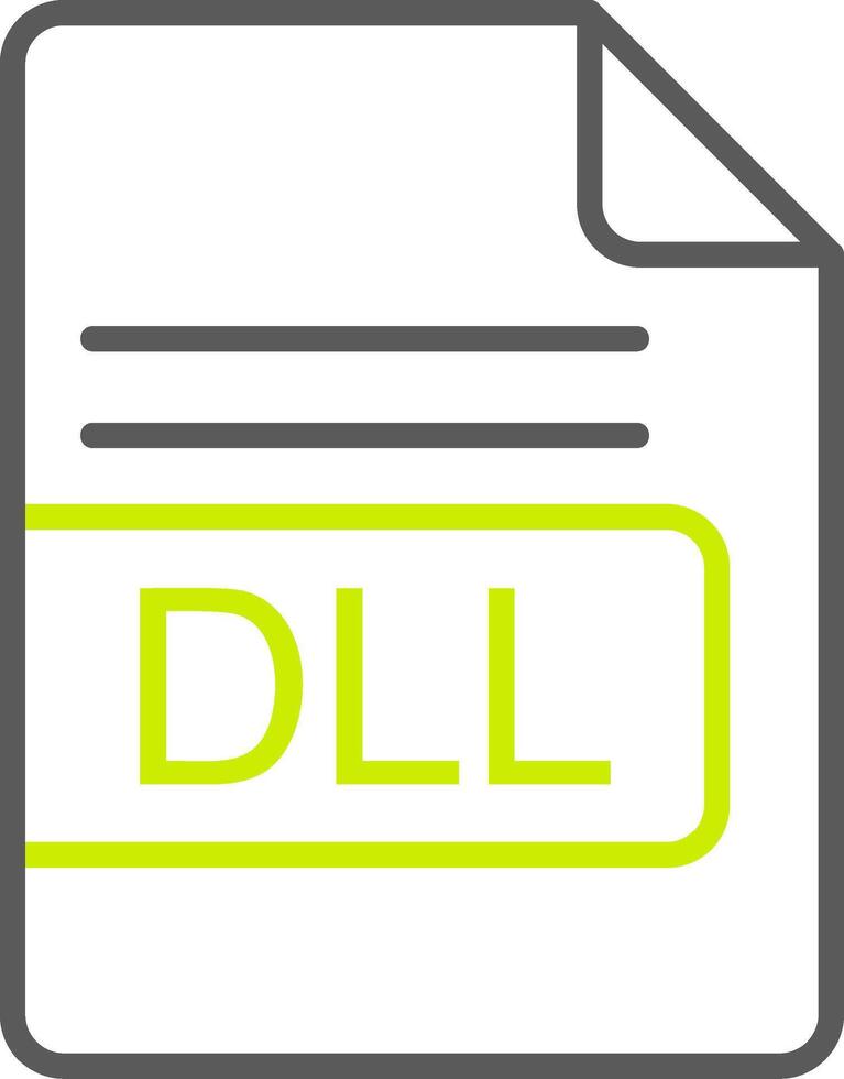 dll Datei Format Linie zwei Farbe Symbol vektor