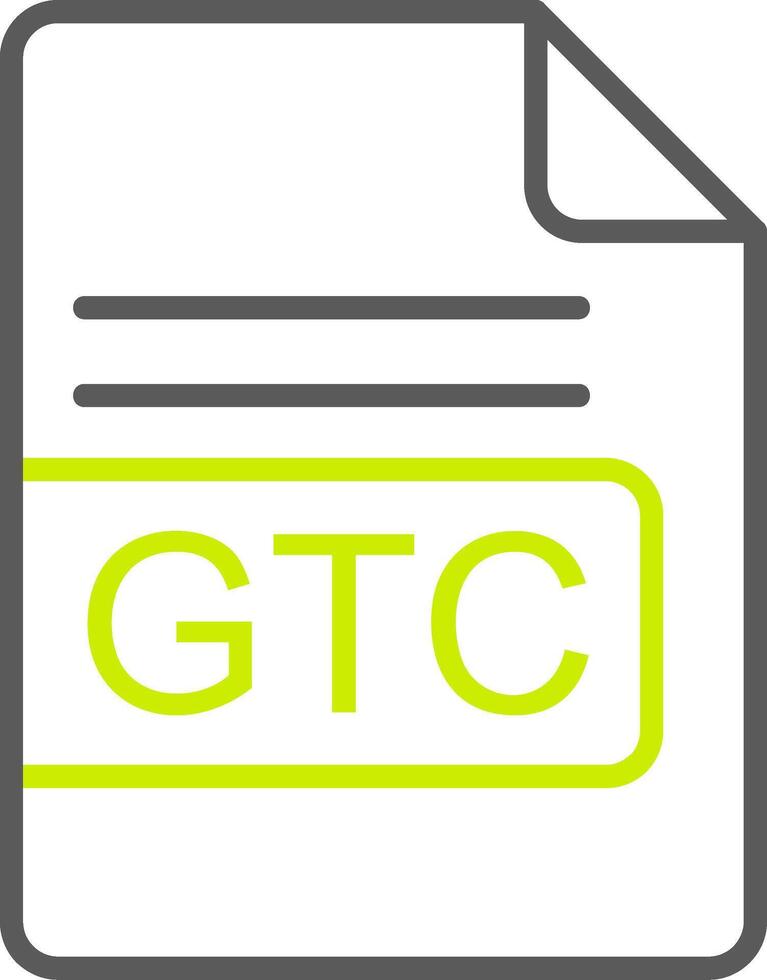 gtc fil formatera linje två Färg ikon vektor