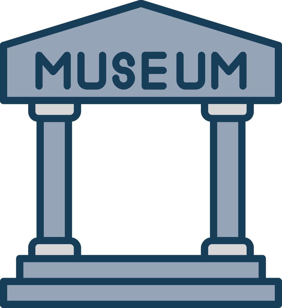 Museum Linie gefüllt grau Symbol vektor
