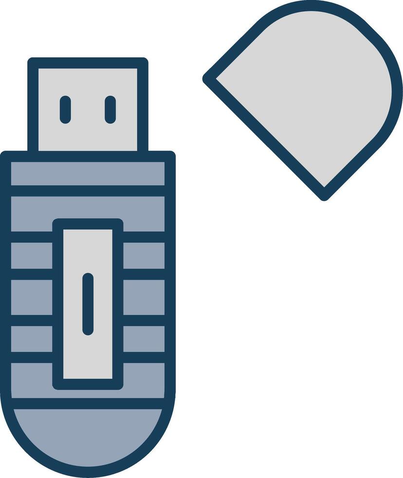 USB Stock Linie gefüllt grau Symbol vektor