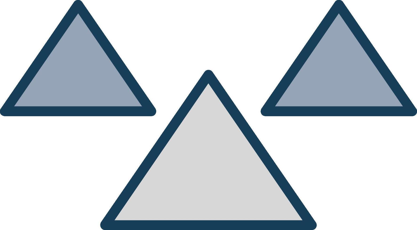 Dreiecke Linie gefüllt grau Symbol vektor