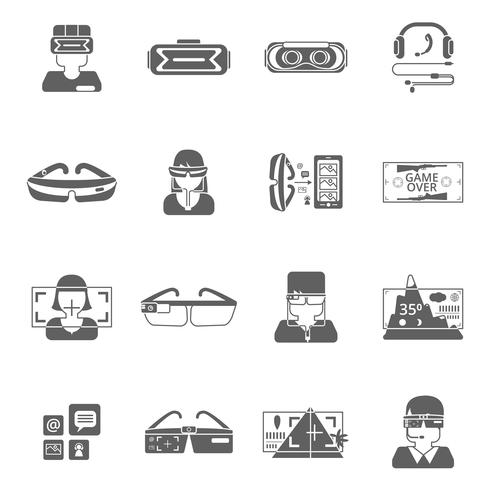 Virtuelle Brille-Icon-Set vektor