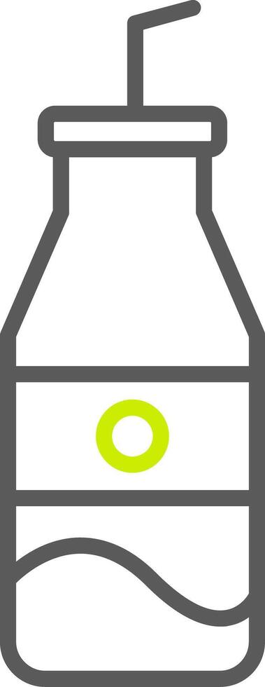 Limonade Flasche Linie zwei Farbe Symbol vektor