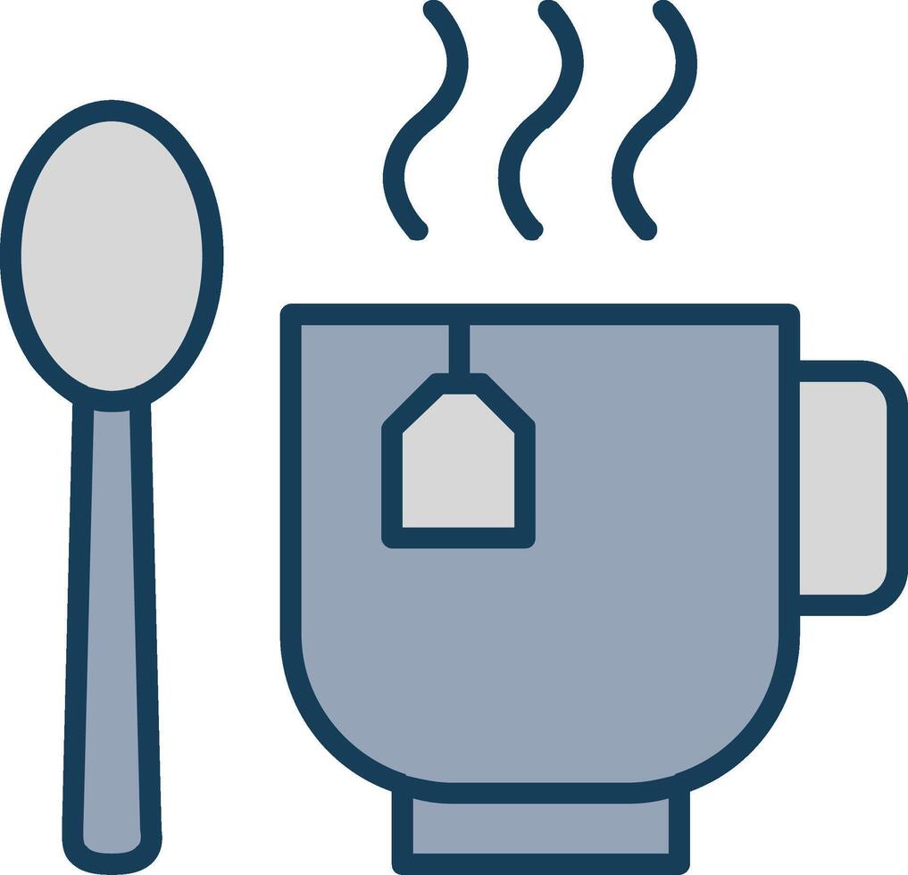 Kaffee Tasse Linie gefüllt grau Symbol vektor