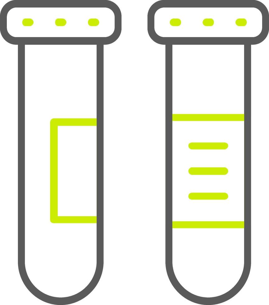 provrör linje två färg ikon vektor