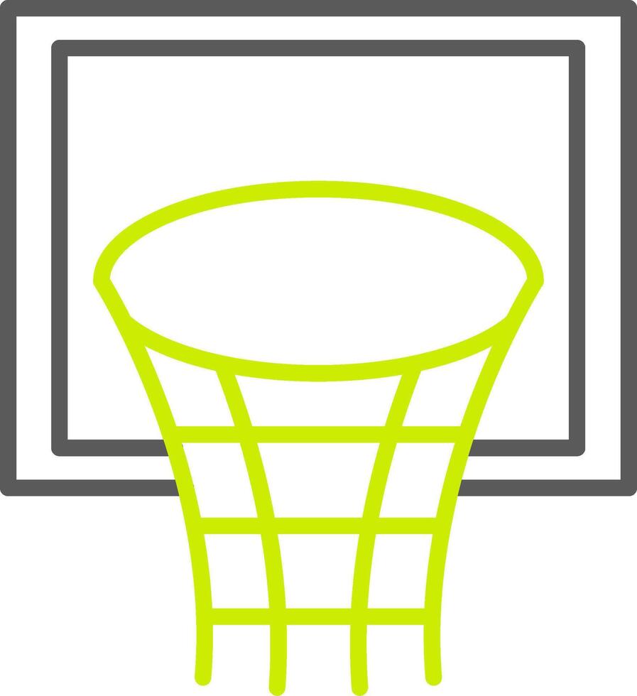 Basketballkorblinie zweifarbiges Symbol vektor