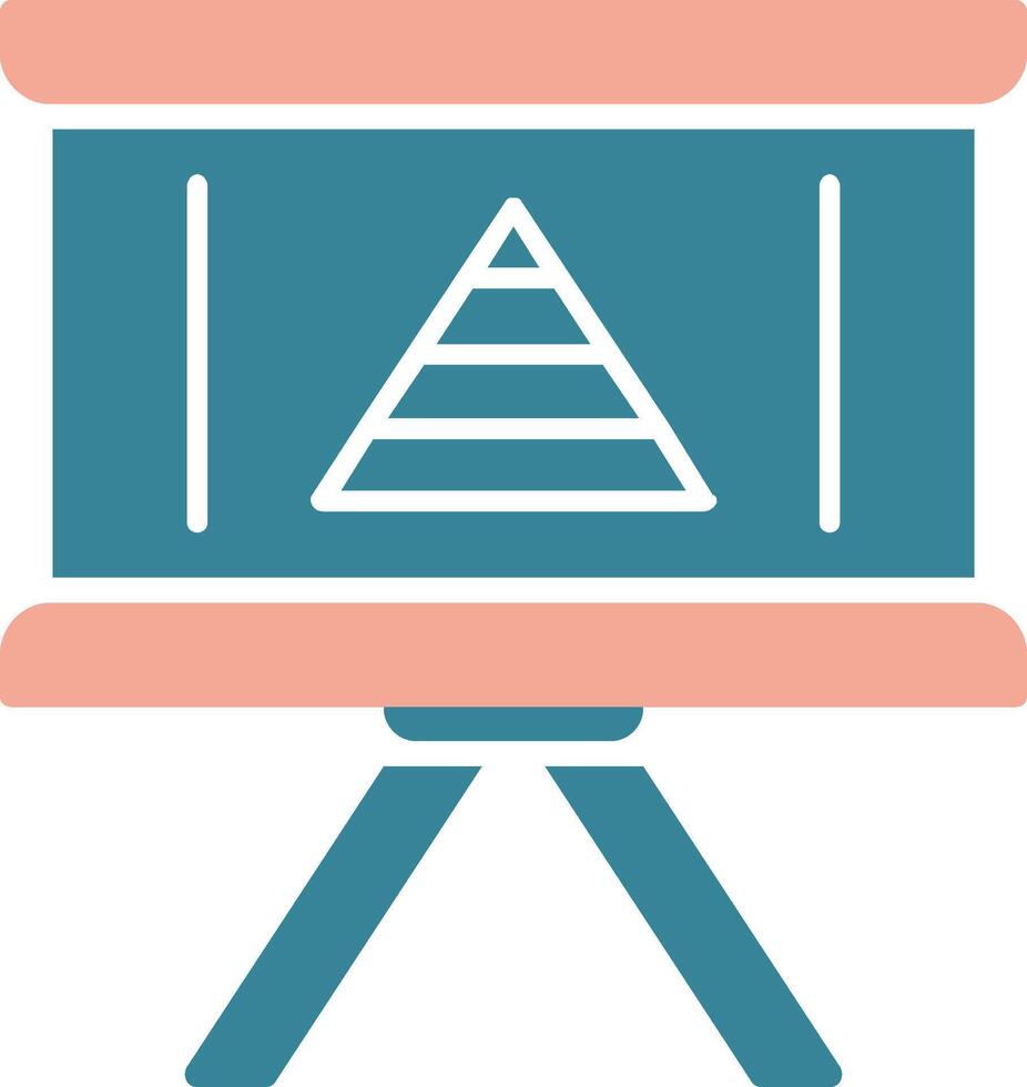 Pyramide Diagramm Glyphe zwei Farbe Symbol vektor
