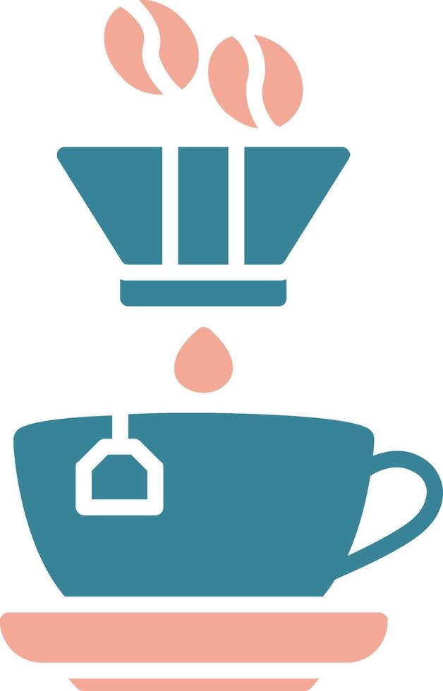 Kaffeefilter-Glyphe zweifarbiges Symbol vektor