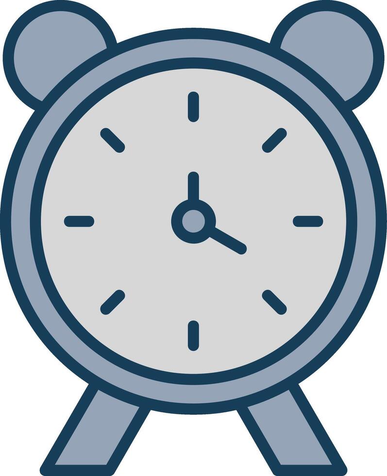 Alarm Uhr Linie gefüllt grau Symbol vektor