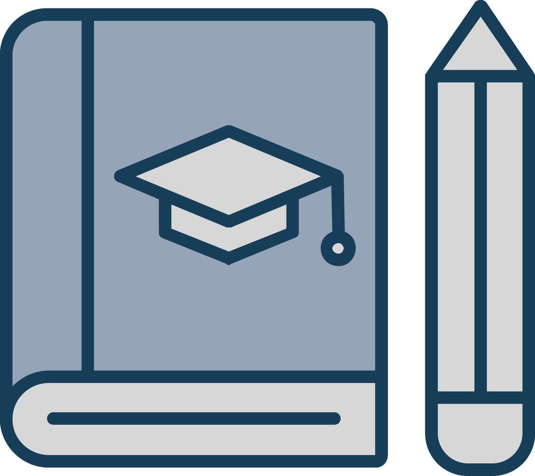 avhandling linje fylld grå ikon vektor