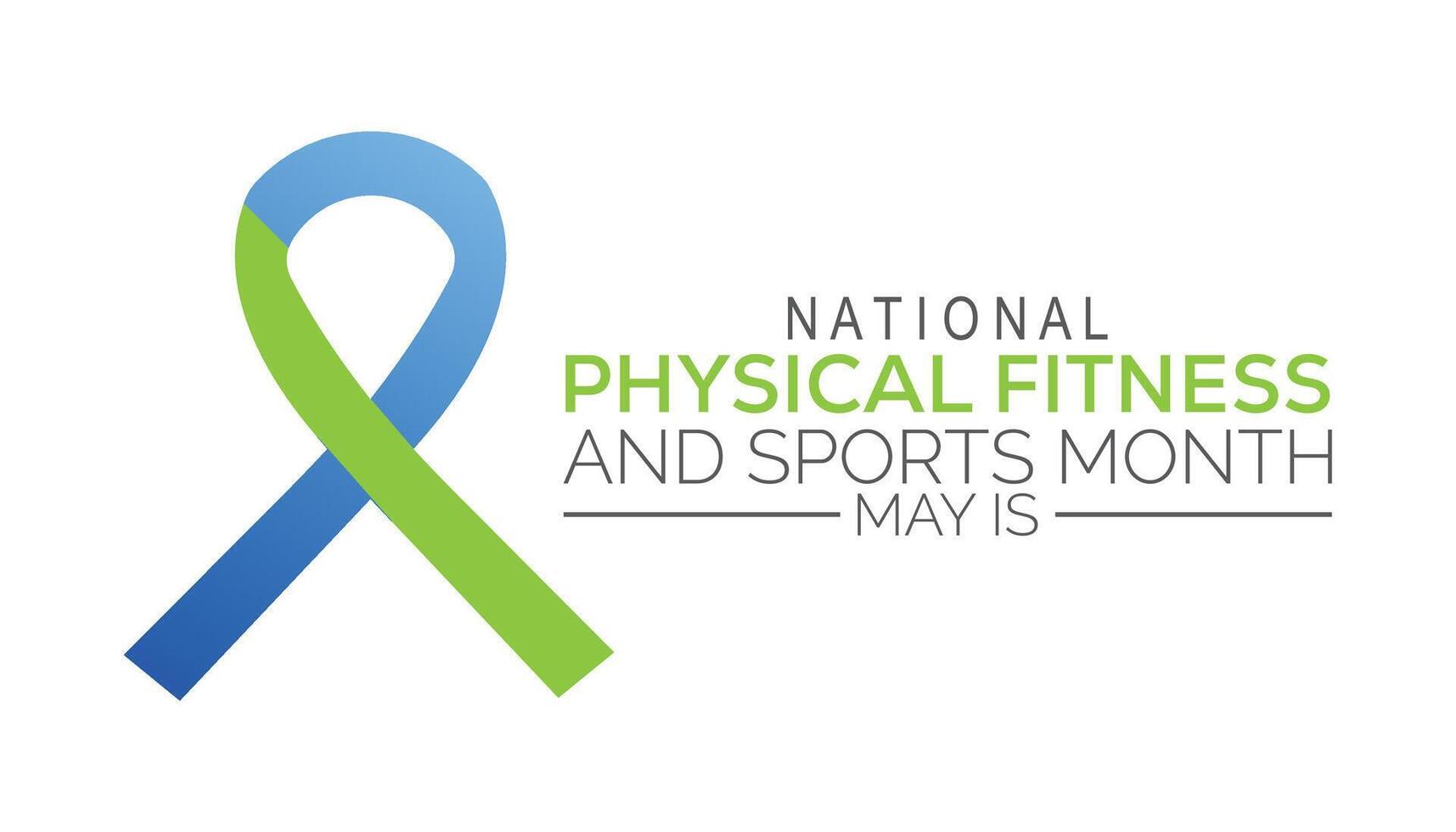 nationell fysisk kondition och sporter månad observerats varje år i Maj. mall för bakgrund, baner, kort, affisch med text inskrift. vektor