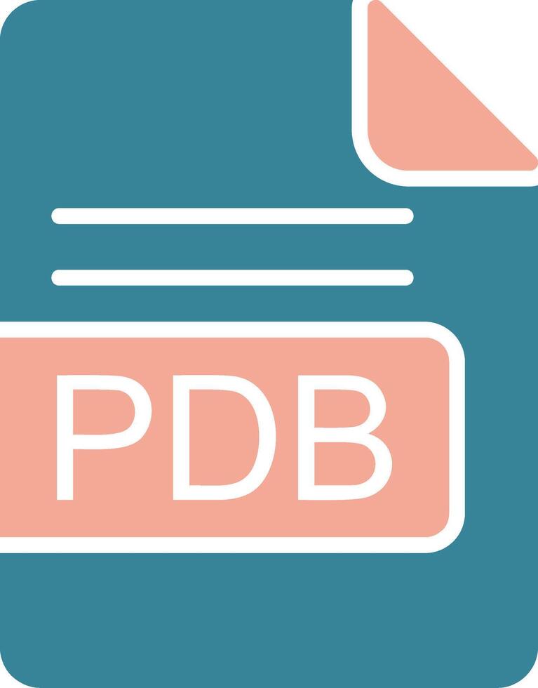 pdb Datei Format Glyphe zwei Farbe Symbol vektor