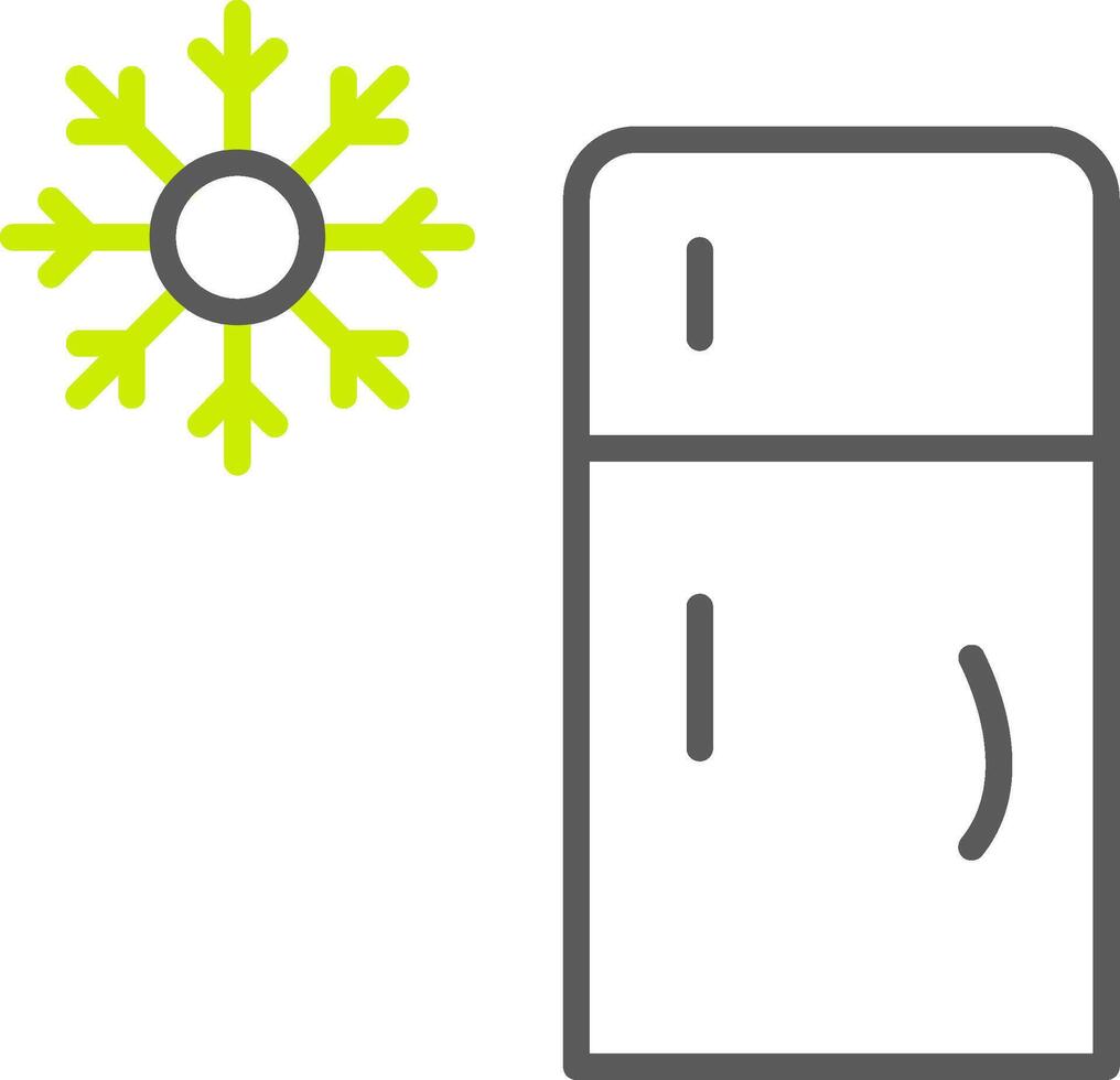 Kühlschrank Linie zwei Farbe Symbol vektor