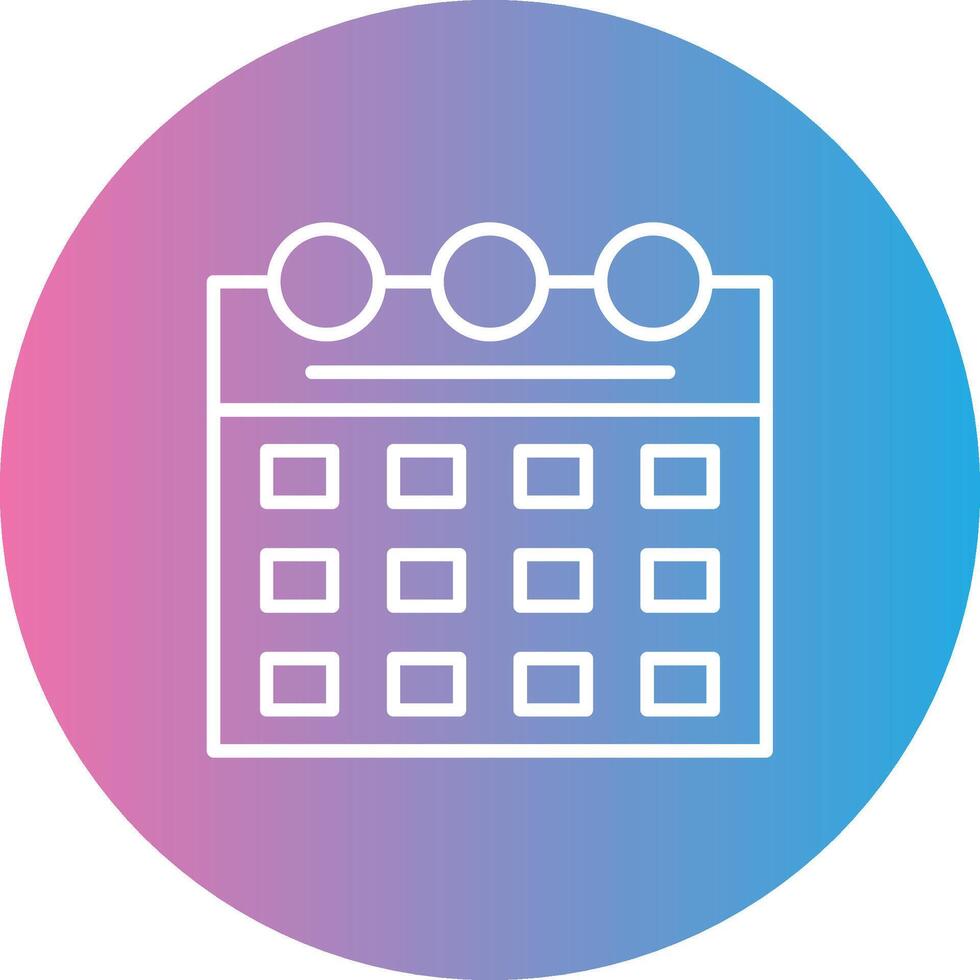 Kalender Linie Gradient Kreis Symbol vektor