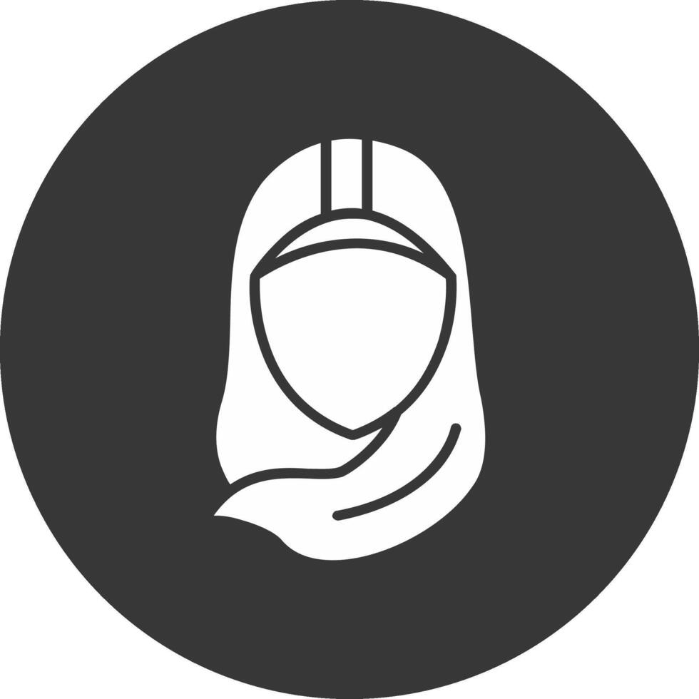Hijab Glyphe invertiert Symbol vektor