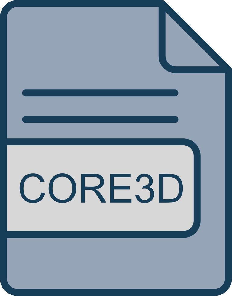 core3d Datei Format Linie gefüllt grau Symbol vektor