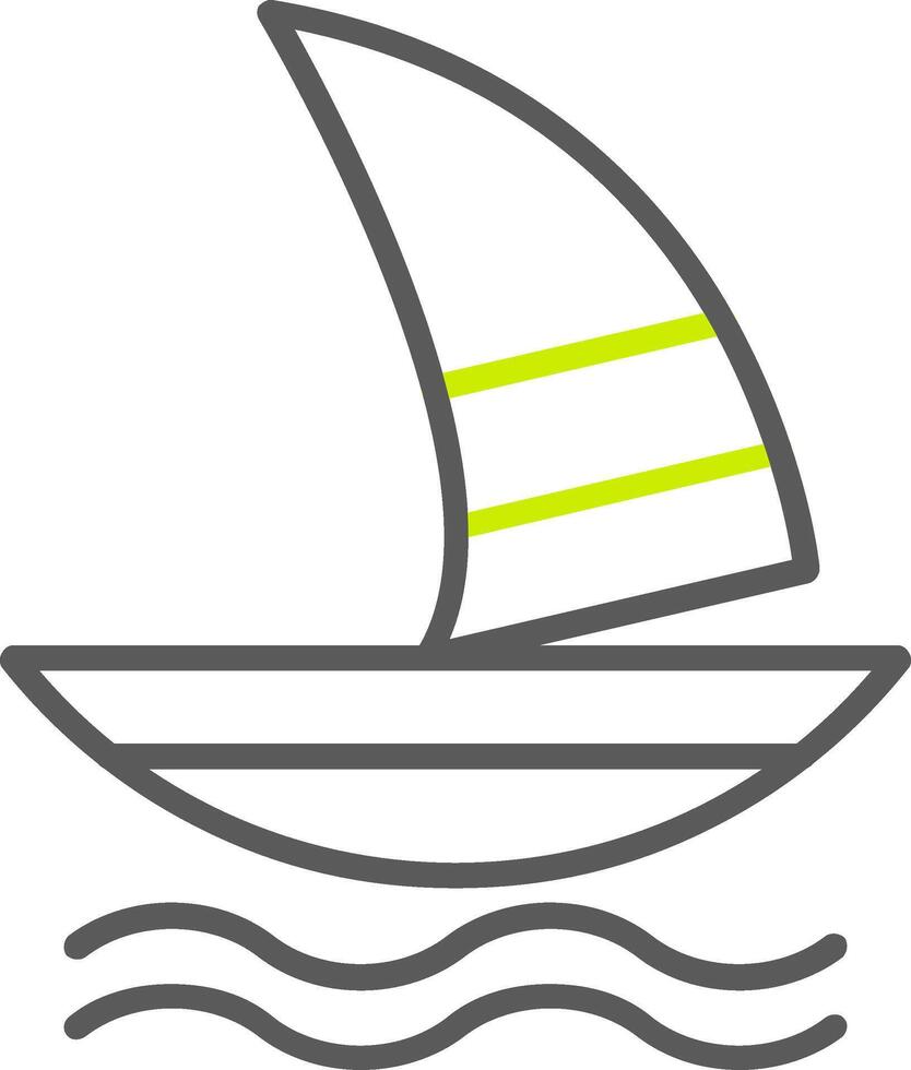 Windsurflinie zweifarbiges Symbol vektor