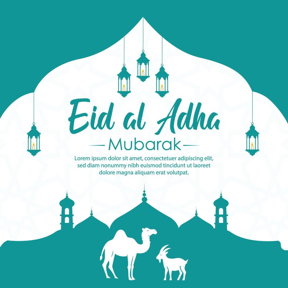 eid al adha Mubarak islamisch Gruß Karte Hintergrund vektor