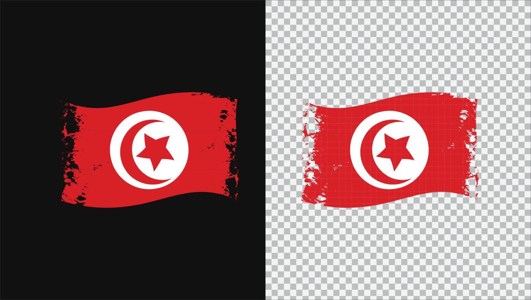 tunisien land transparent vågig flagga grunge borste png vektor