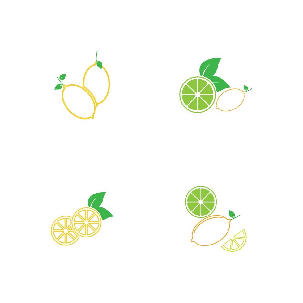 färska citronfrukter, samling av vektorillustrationer vektor