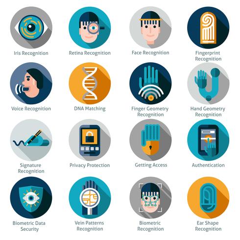 Symbole für die biometrische Authentifizierung vektor