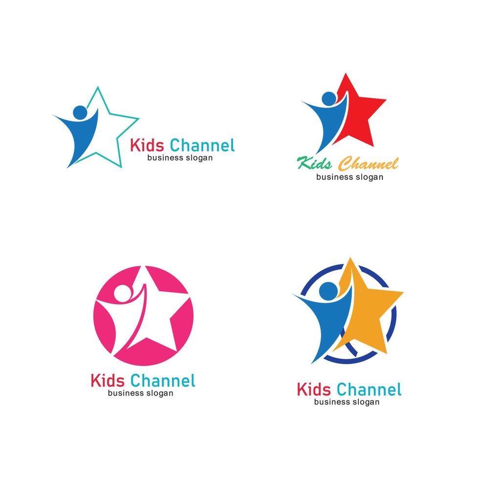 Kinderkanal Logo Symbol Design-Vorlage. Vektor-Illustration vektor