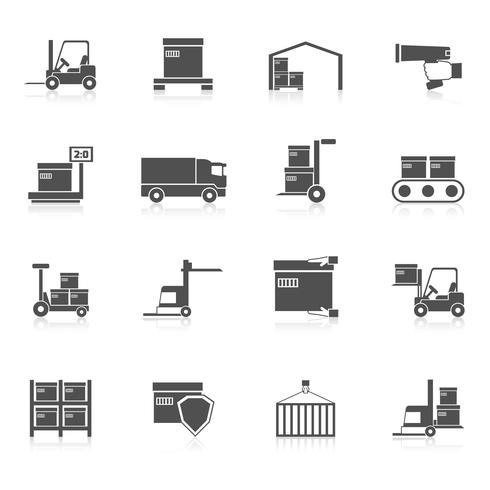 Lager Icons schwarz vektor