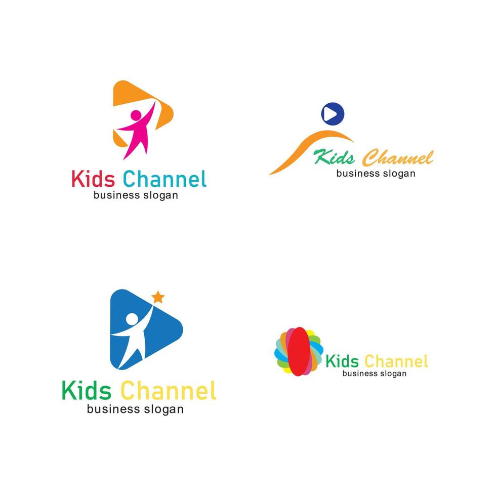 barn kanal logotyp ikon designmall. vektor illustration