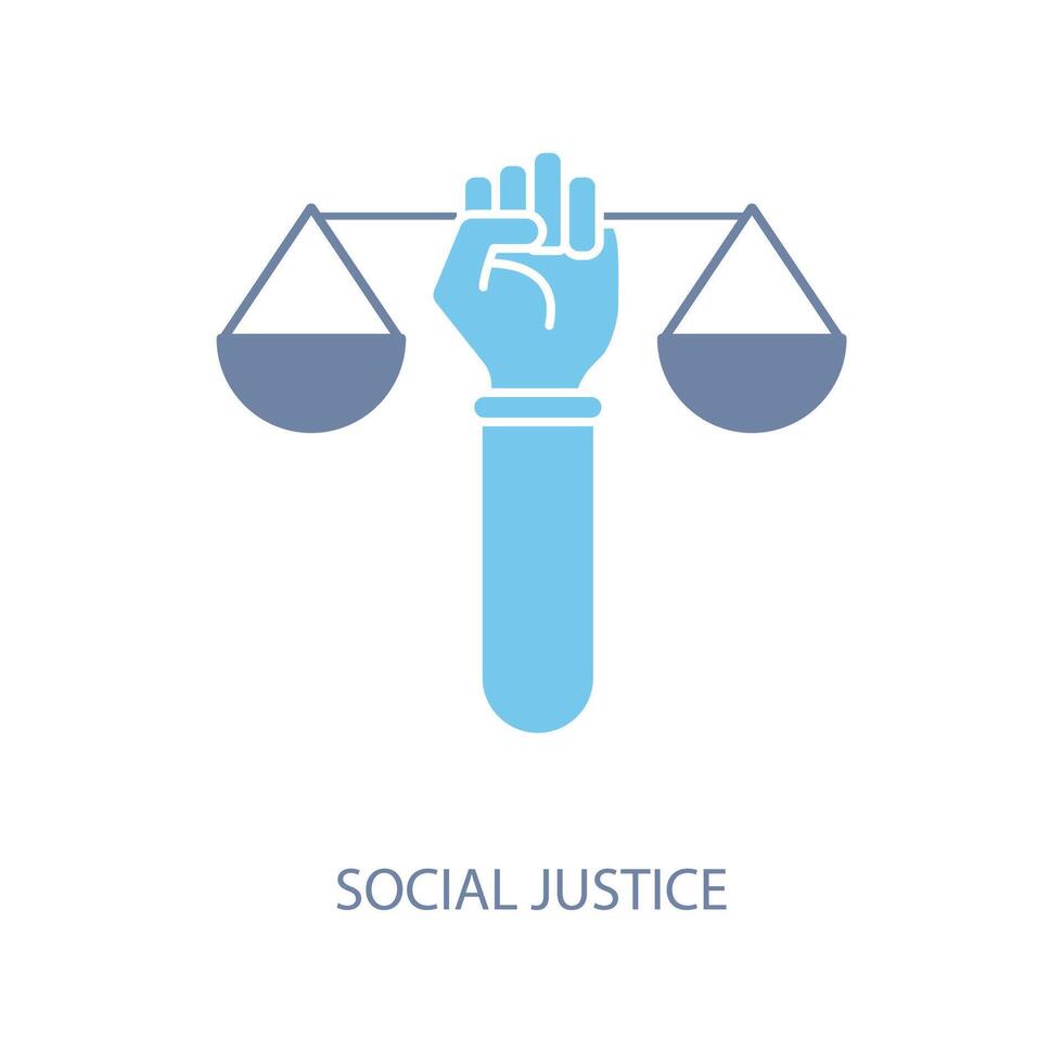 social rättvisa begrepp linje ikon. enkel element illustration. social rättvisa begrepp översikt symbol design. vektor