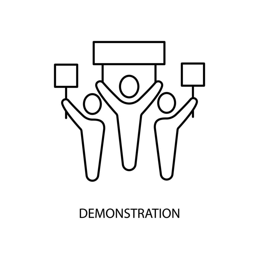 demonstration begrepp linje ikon. enkel element illustration. demonstration begrepp översikt symbol design. vektor