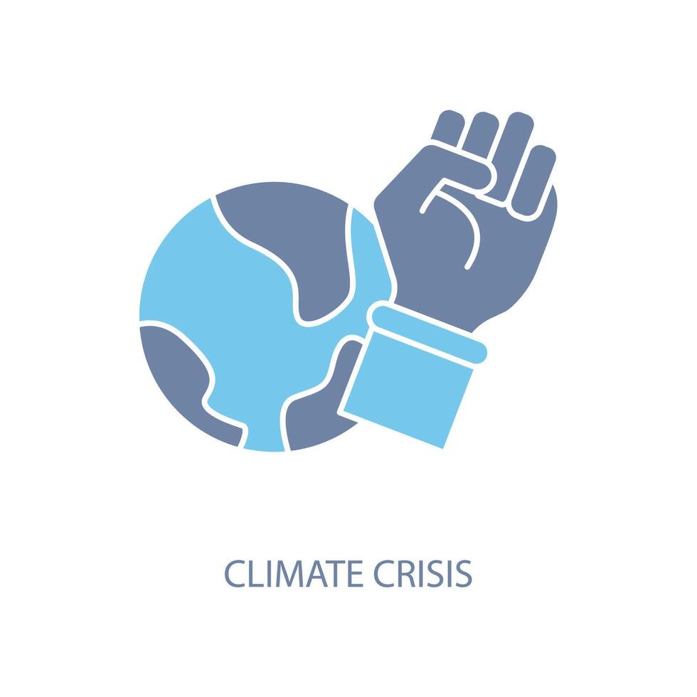klimat kris begrepp linje ikon. enkel element illustration. klimat kris begrepp översikt symbol design. vektor