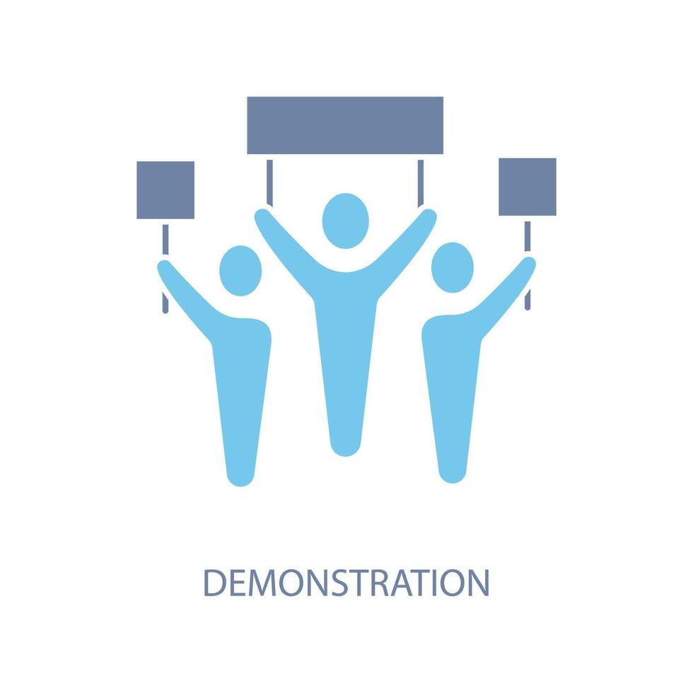 demonstration begrepp linje ikon. enkel element illustration. demonstration begrepp översikt symbol design. vektor