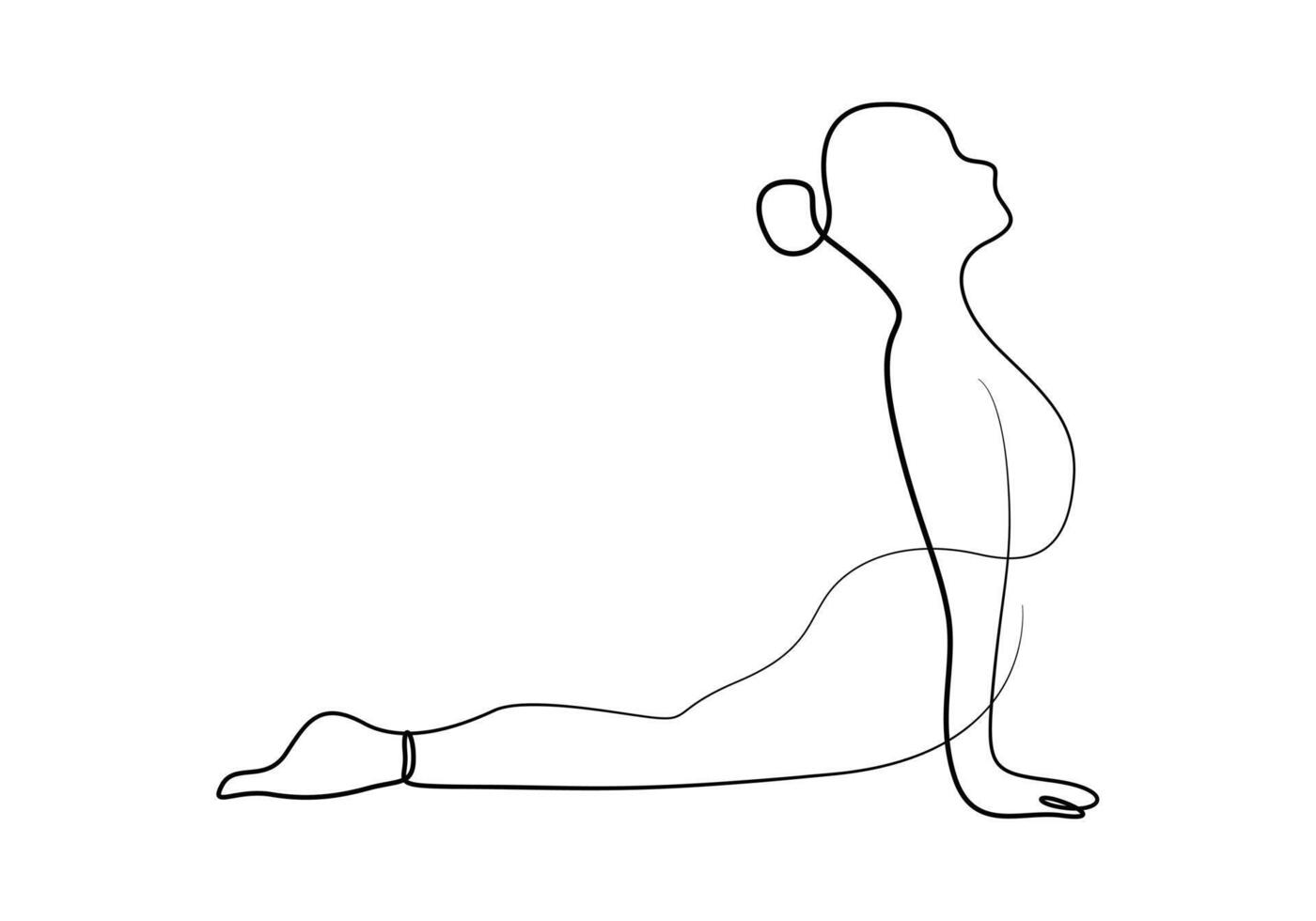 ett kontinuerlig linje teckning av kvinna praktiserande yoga kondition begrepp proffs illustration vektor