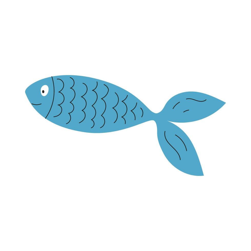 en enkel fisk. en platt illustration isolerat på en vit bakgrund. vektor