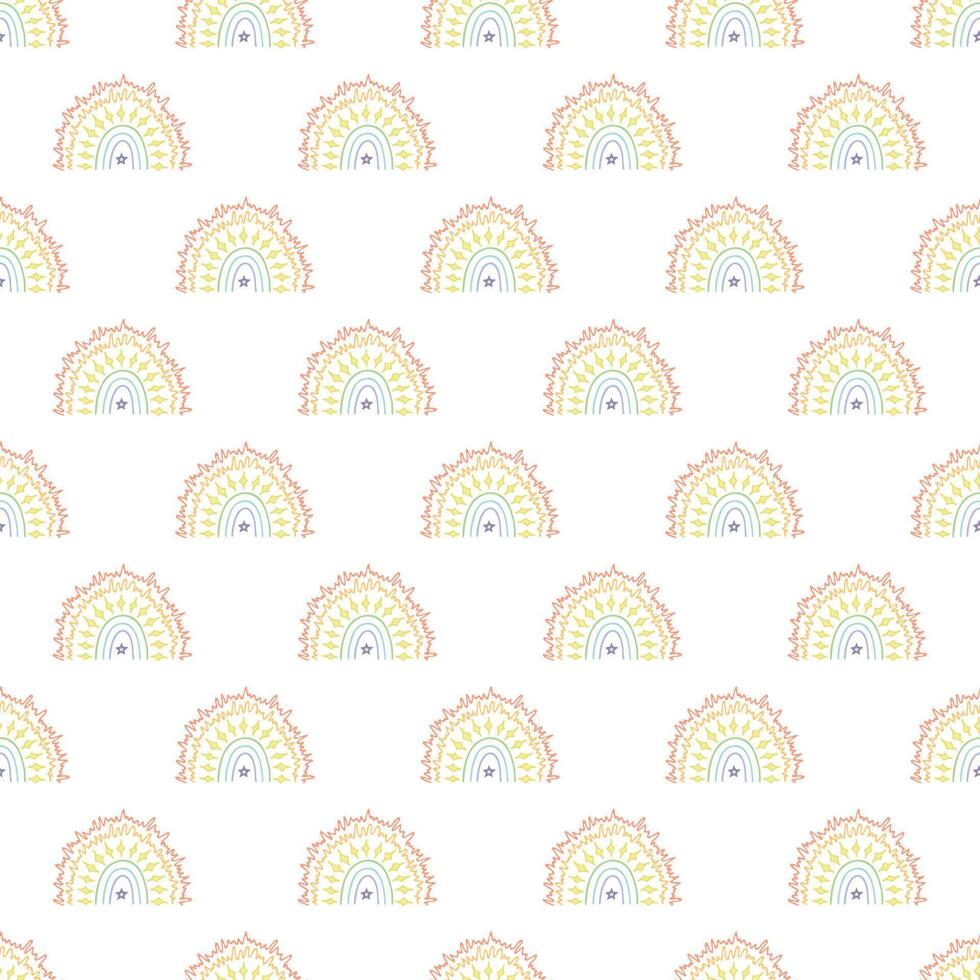 nahtlos Muster mit Regenbogen Gekritzel zum dekorativ drucken, Verpackung Papier, Gruß Karten, Hintergrund und Stoff vektor