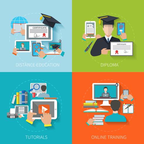 online utbildning platt vektor