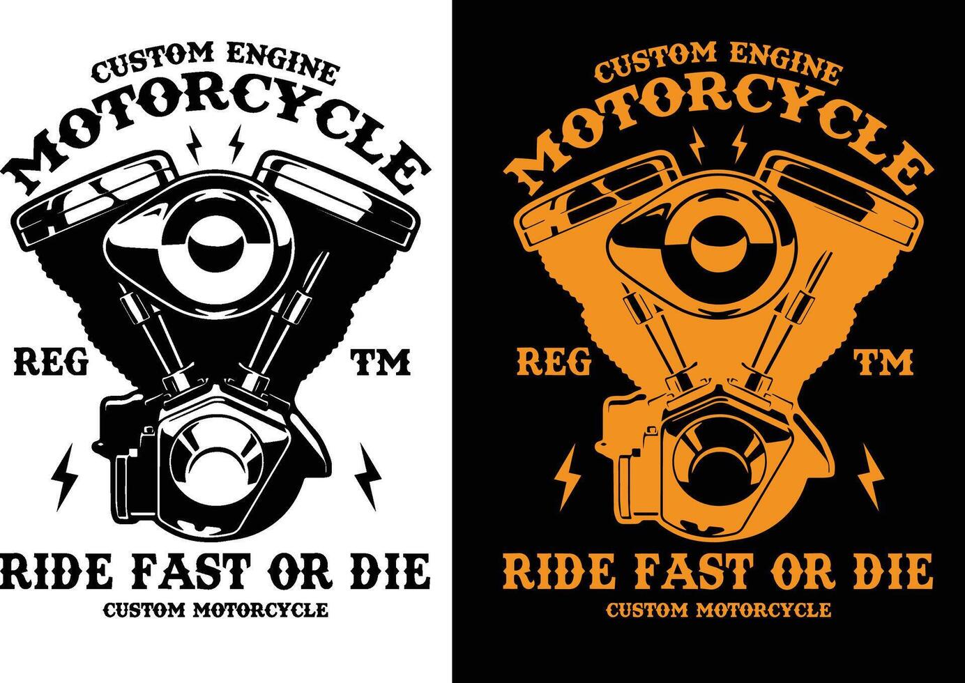 Motorrad-T-Shirt-Design vektor