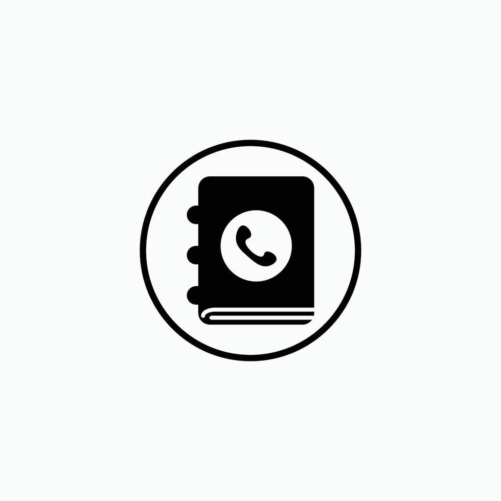 Telefonbuch Kontakt Verzeichnis mit Kreis Symbol vektor