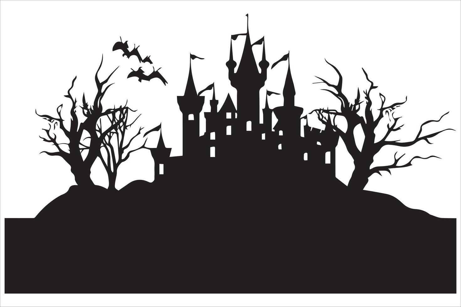 Halloween Hexe Haus Silhouette vektor